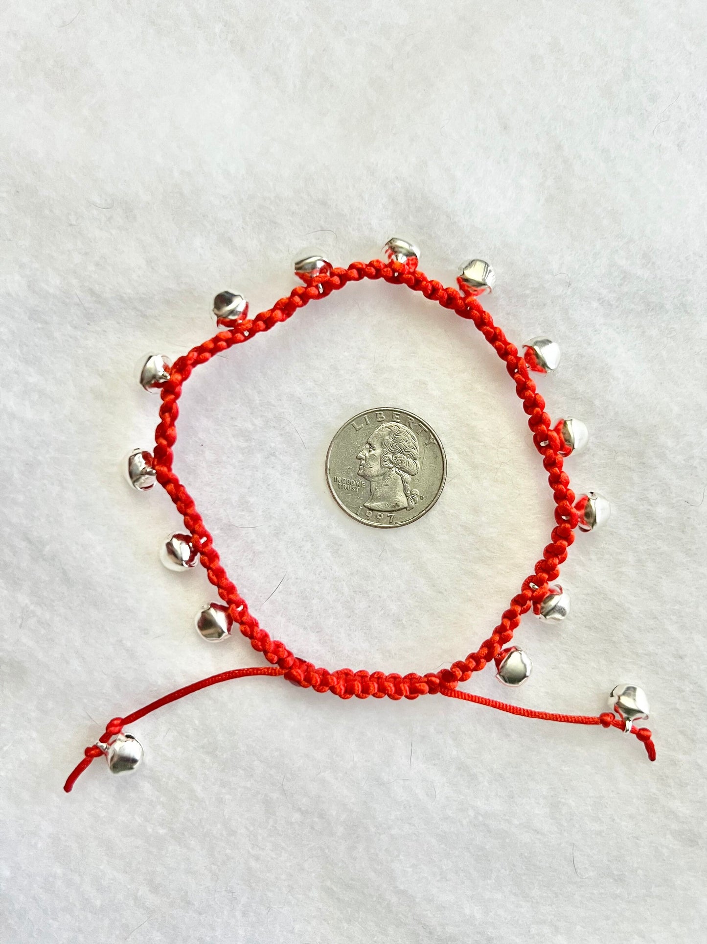 Handmade Red Macramé Ghungroo Anklet or Bracelet– Adjustable, Elegant & Musical Charm