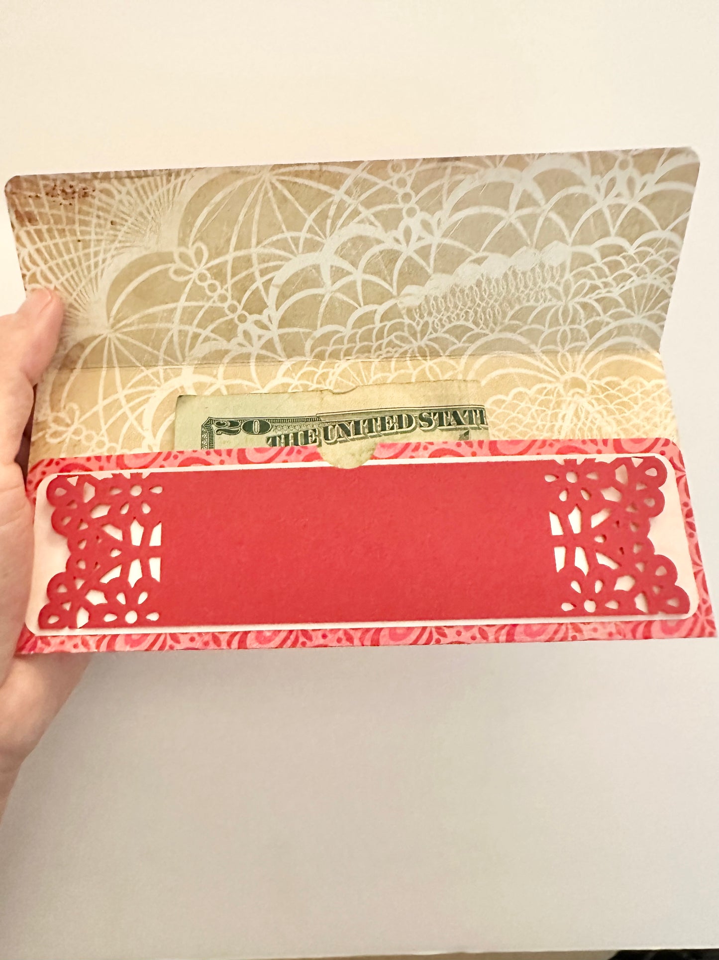 Elegant Red Gift Envelope – Perfect for Her | Money Holder, Check Sleeve, Love Gift
