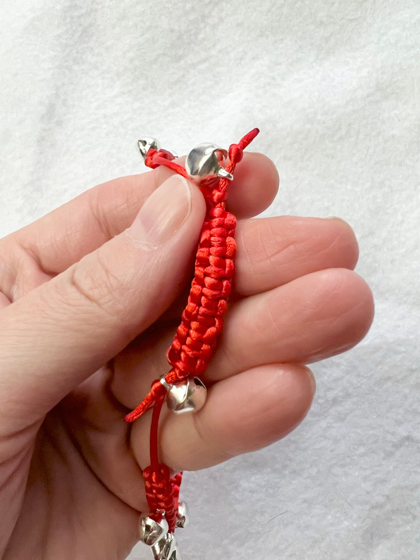 Handmade Red Macramé Ghungroo Anklet or Bracelet– Adjustable, Elegant & Musical Charm