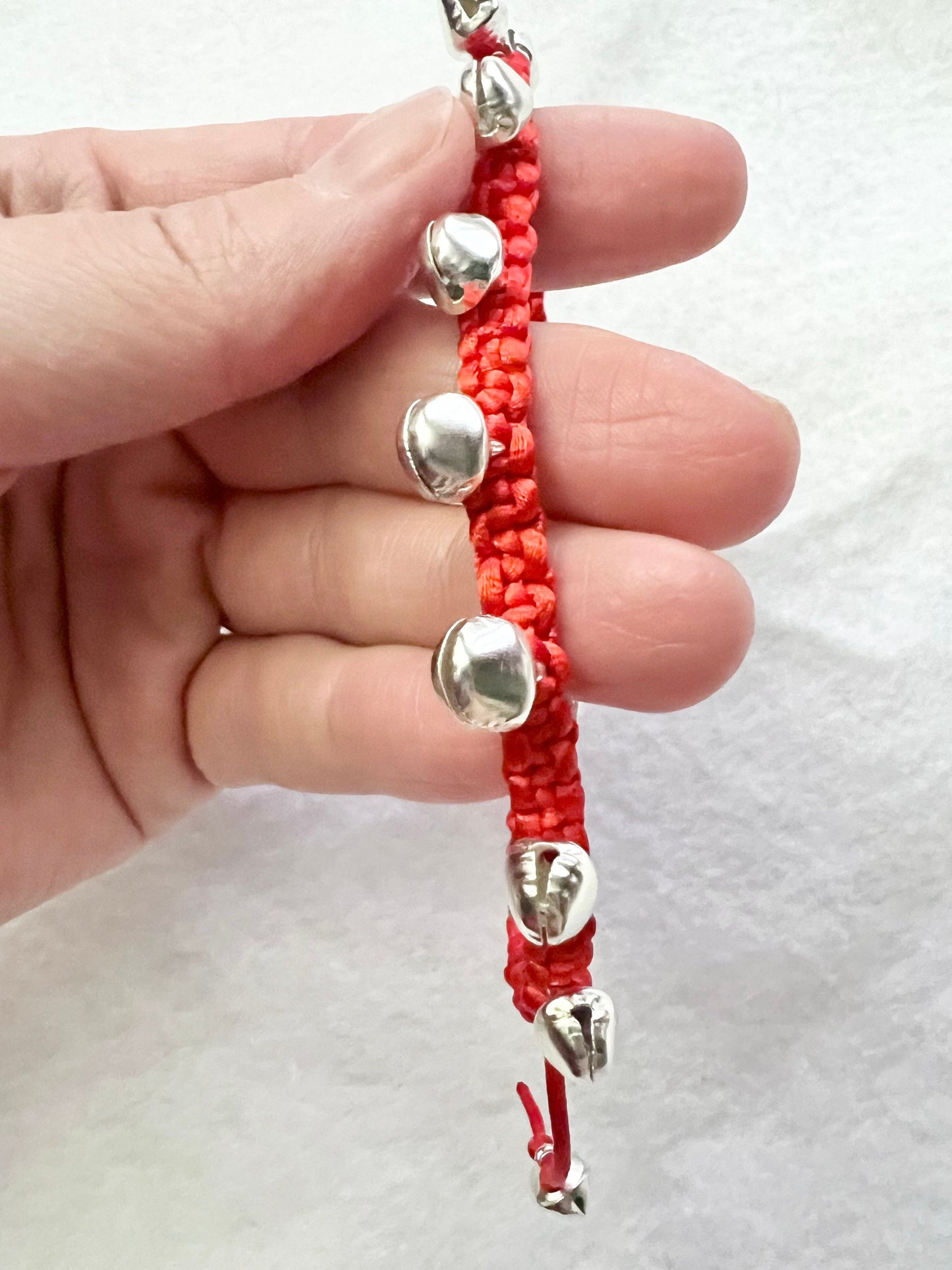 Handmade Red Macramé Ghungroo Anklet or Bracelet– Adjustable, Elegant & Musical Charm