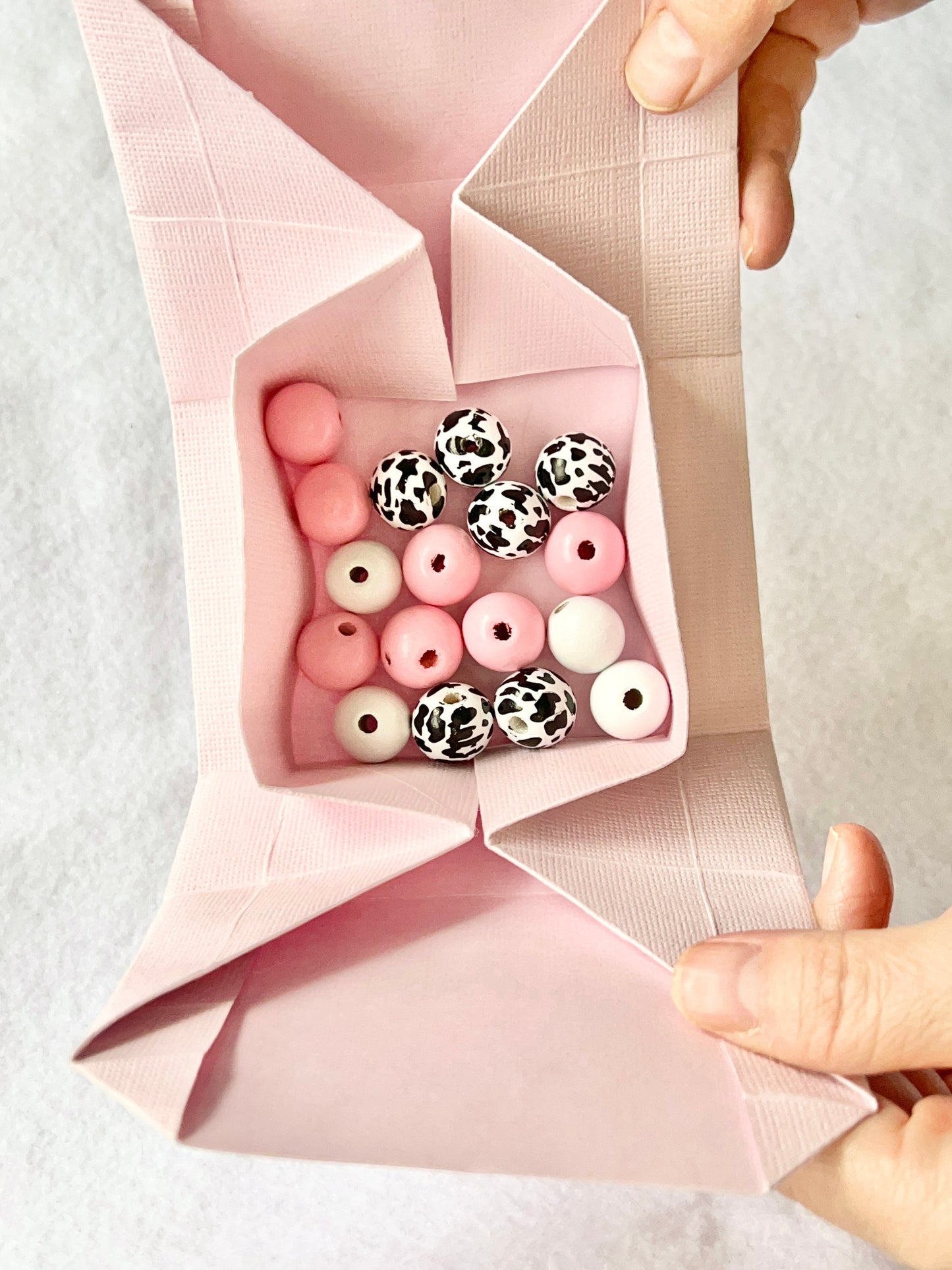Red Pink Origami Gift Box, Red and Pink Gift Wrap, Gift for Her, Mothers Day Gift Idea, Folded Gift Box, Handmade Gift Box
