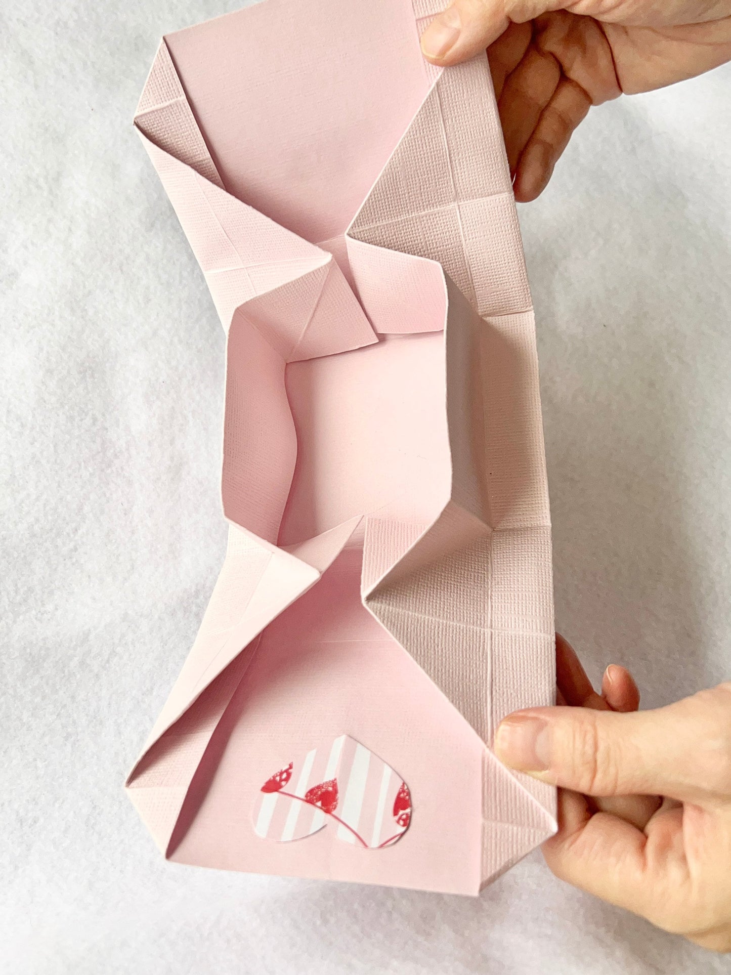 Red Pink Origami Gift Box, Red and Pink Gift Wrap, Gift for Her, Mothers Day Gift Idea, Folded Gift Box, Handmade Gift Box