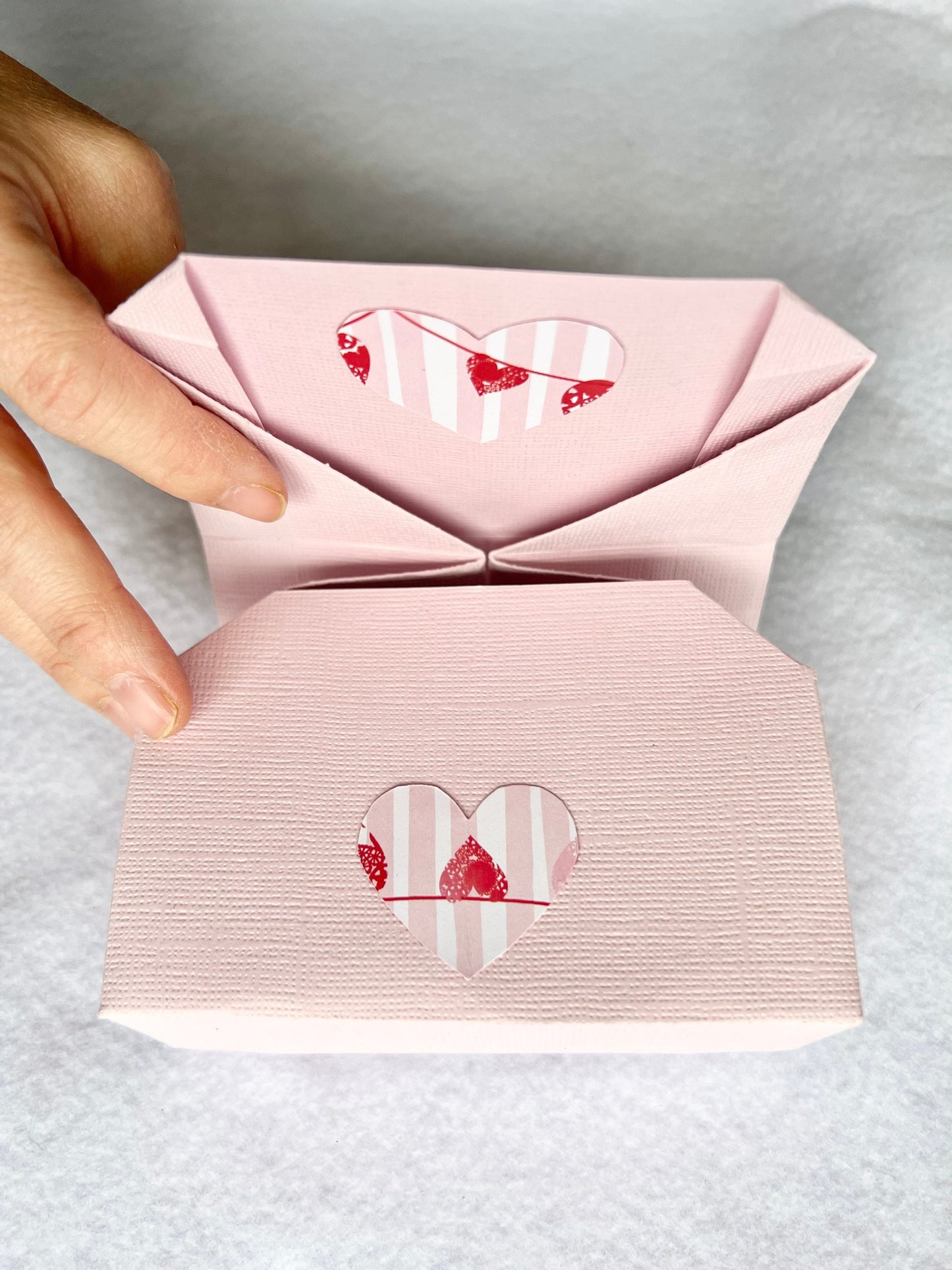 Red Pink Origami Gift Box, Red and Pink Gift Wrap, Gift for Her, Mothers Day Gift Idea, Folded Gift Box, Handmade Gift Box