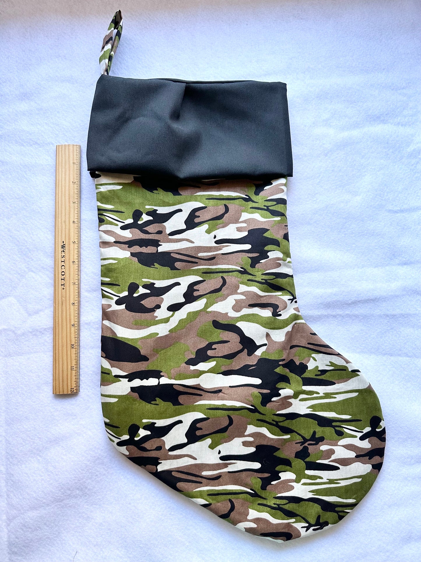 Camoflauge Stocking, Military Stocking Gift, Holiday Stocking, Home Decor, Christmas Decoration, Christmas Stocking, Camo Sock