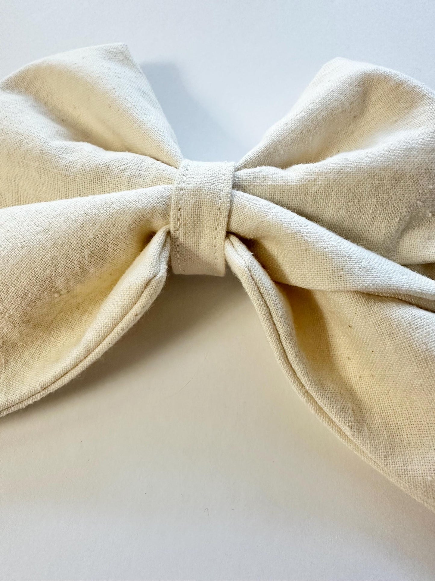 Yellow 8 inch Cotton Floral Print Hair Bow with Tails - Alligator Clip Attachment