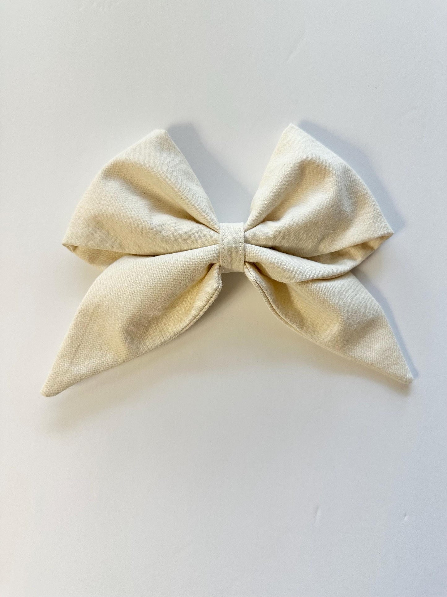 Yellow 8 inch Cotton Floral Print Hair Bow with Tails - Alligator Clip Attachment