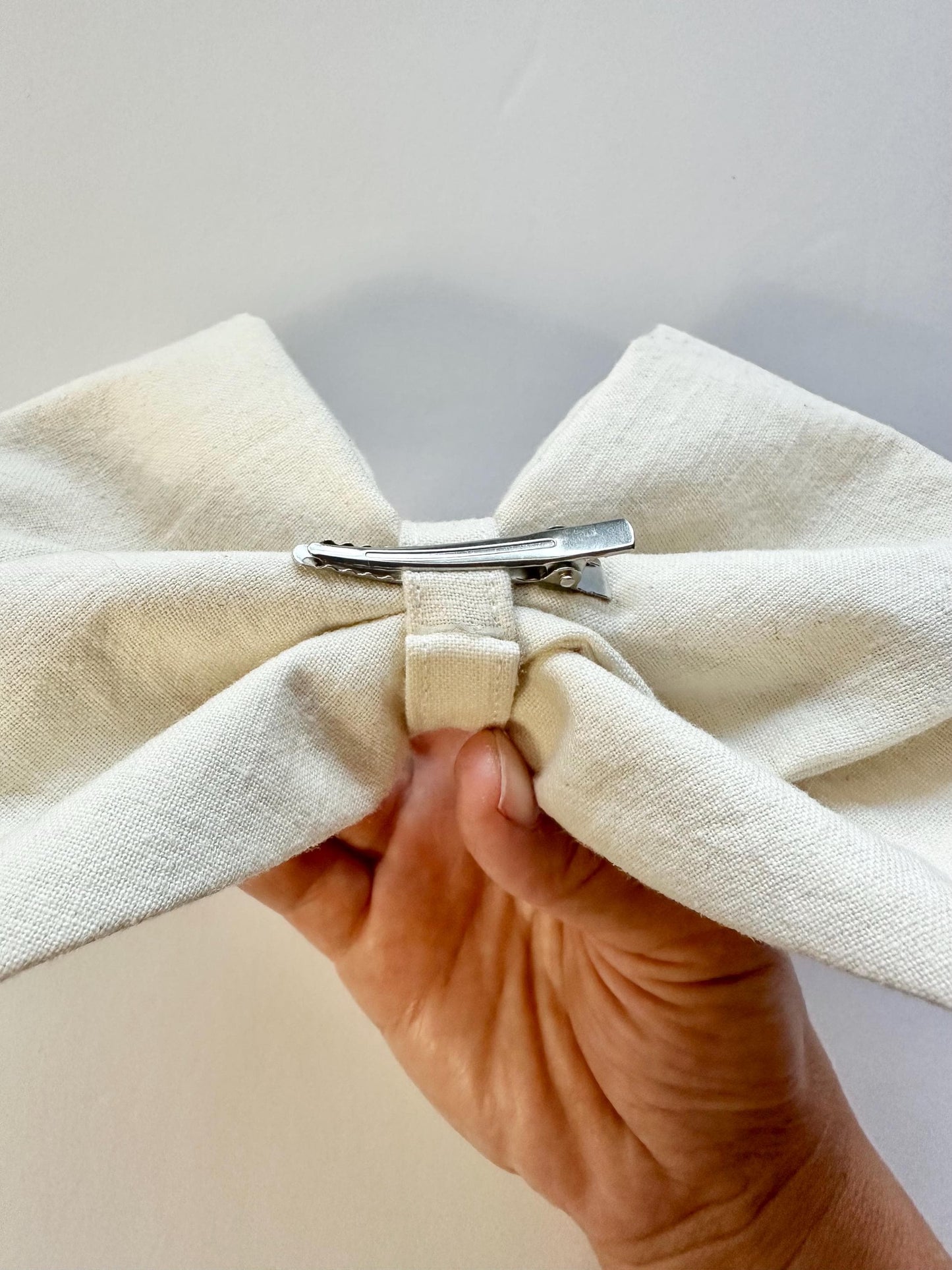 Yellow 8 inch Cotton Floral Print Hair Bow with Tails - Alligator Clip Attachment