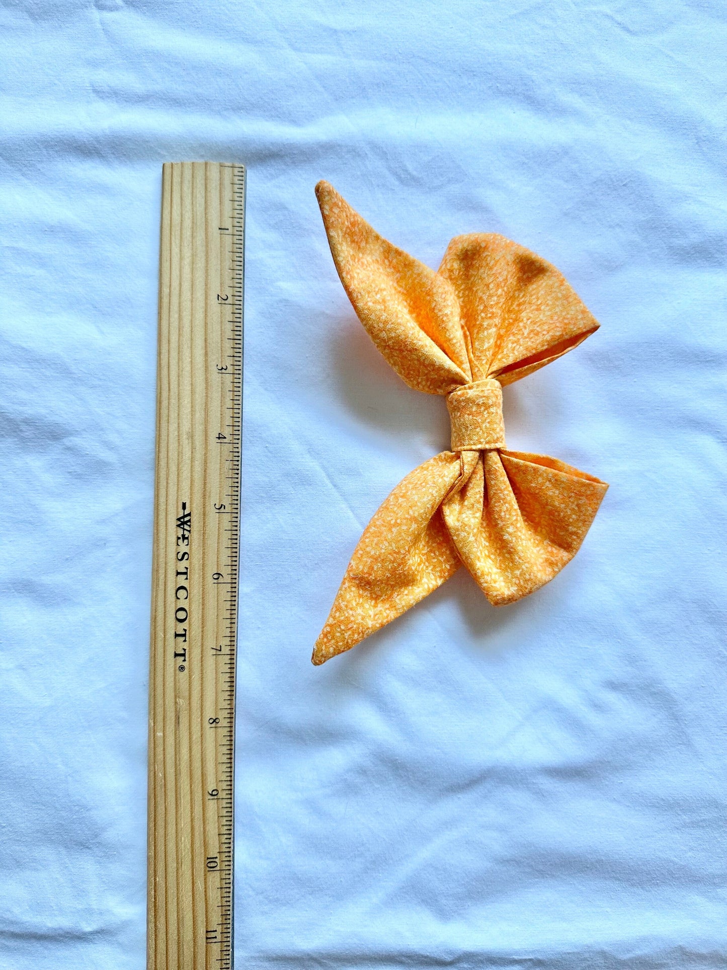 Orange Fabric Hair Bow, Little Girl Hair Bow, Birthday Present, Birthday Gift, Gift for Her, Party Favor