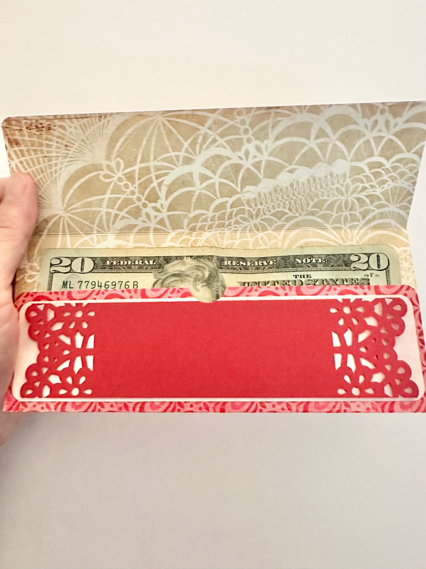 Elegant Red Gift Envelope – Perfect for Her | Money Holder, Check Sleeve, Love Gift
