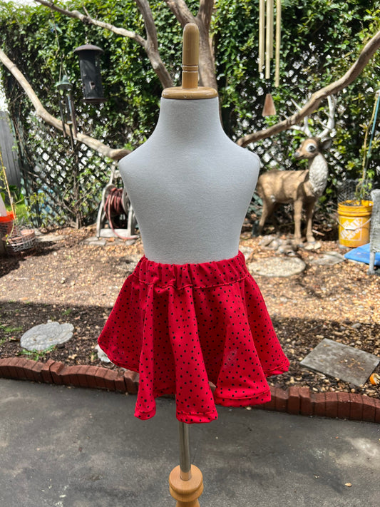 Red Polka Dot Little Girl Skirt, Red Skirt for Little Girl, Polka Dot Skirt for 2 Year Old Little Girl, Gift for Her, Gift for Granddaughter