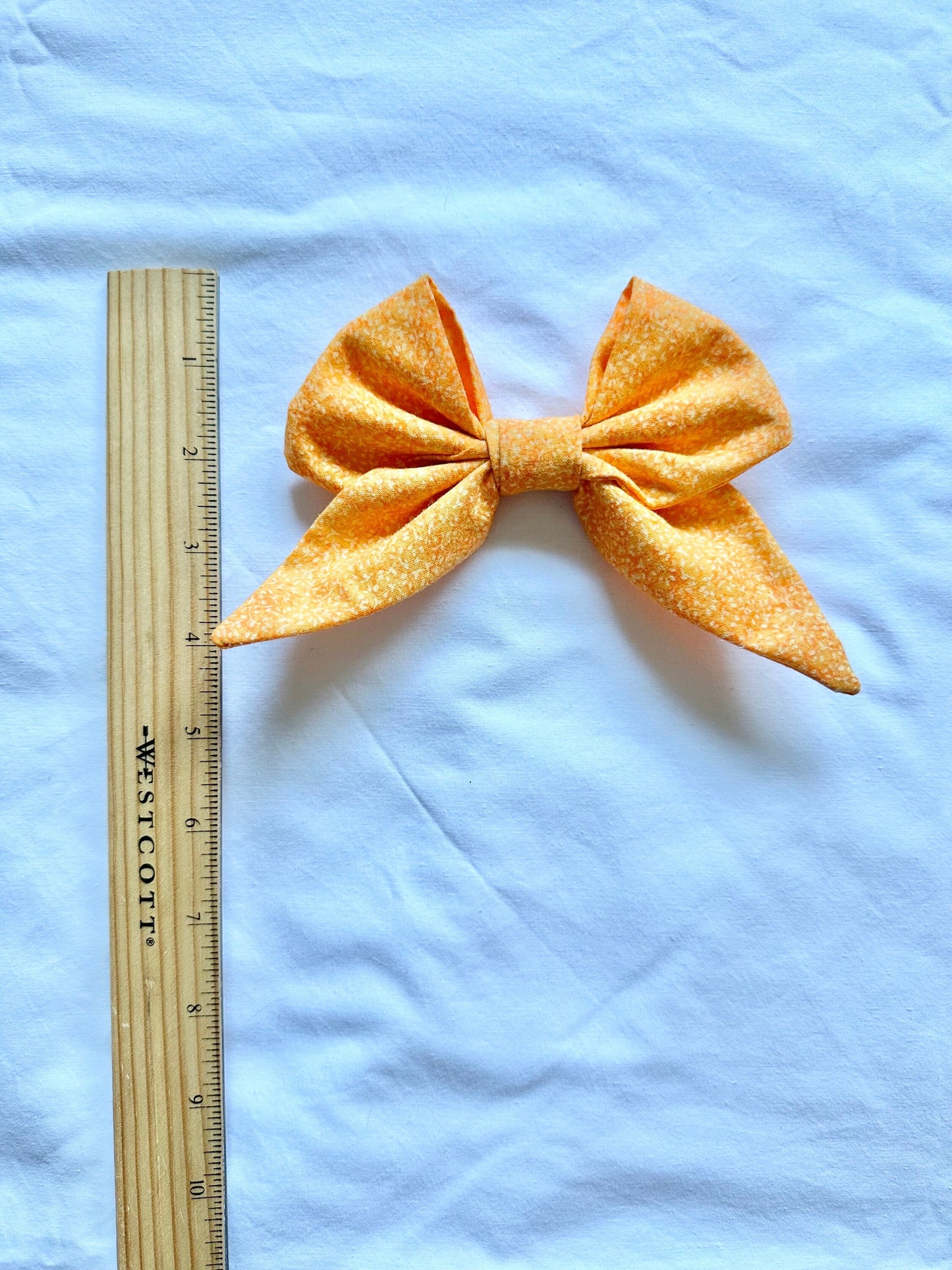 Orange Fabric Hair Bow, Little Girl Hair Bow, Birthday Present, Birthday Gift, Gift for Her, Party Favor