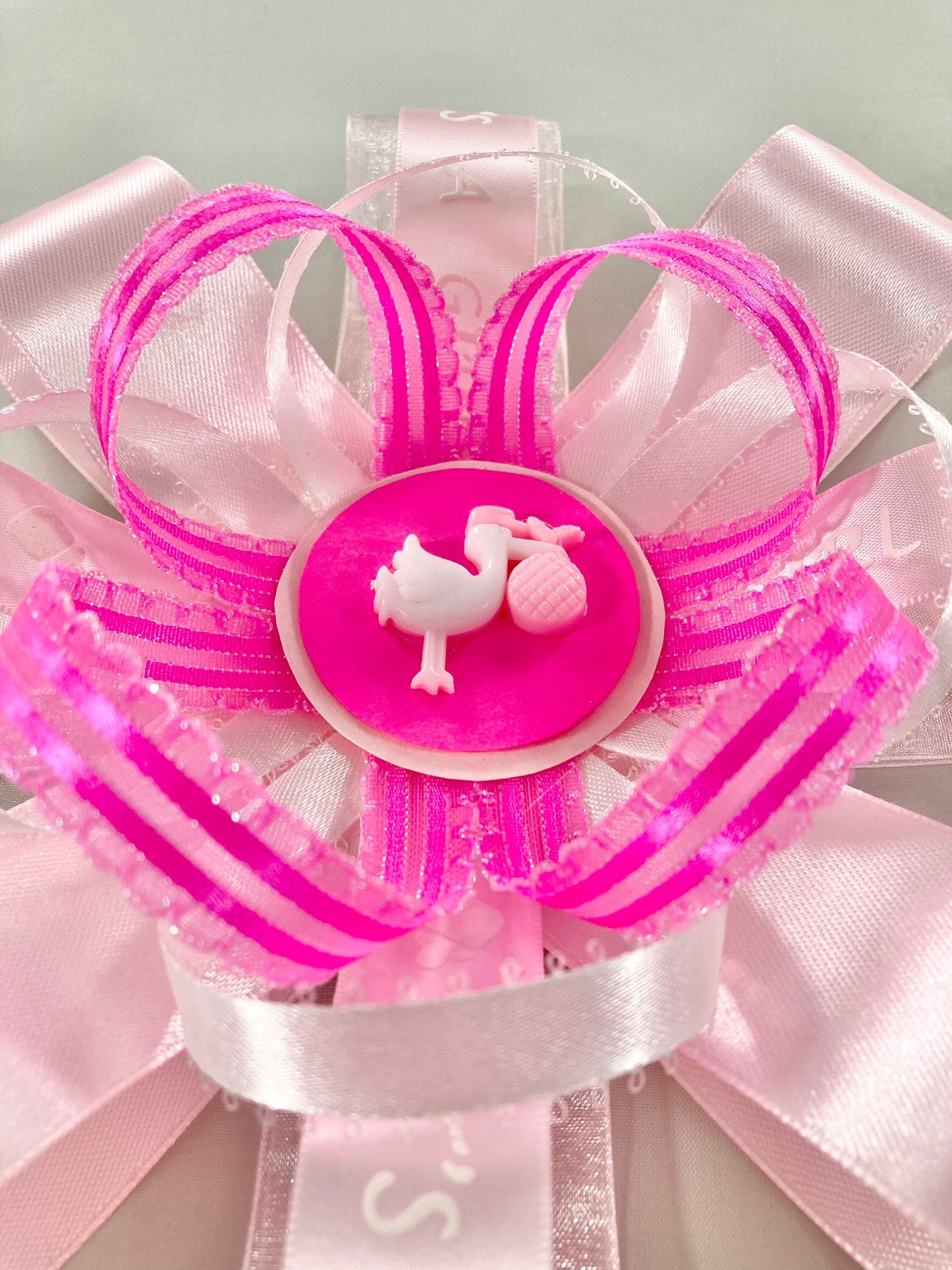 Handmade Pink Baby Shower Bow – Sweet & Stylish Gift for Baby Girls