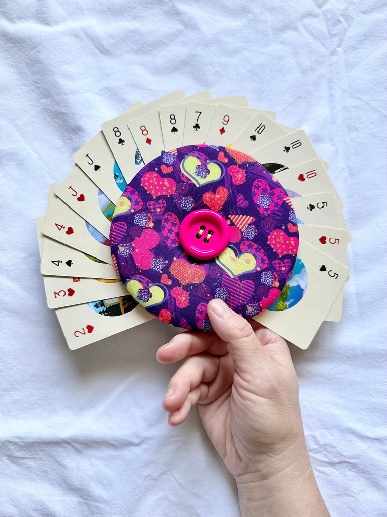Handmade Purple Heart Playing Card Holder – Soft, Lightweight & Thoughtfully Crafted
