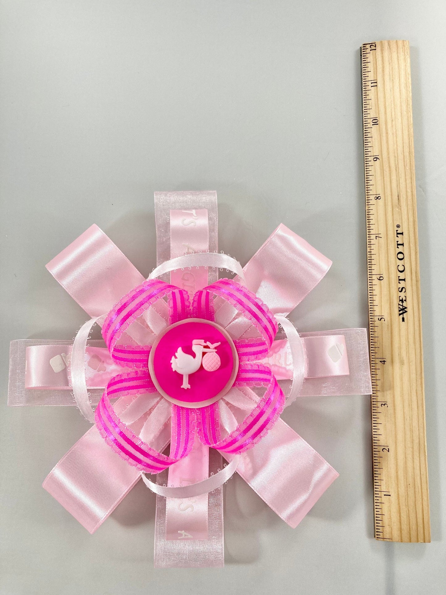 Handmade Pink Baby Shower Bow – Sweet & Stylish Gift for Baby Girls