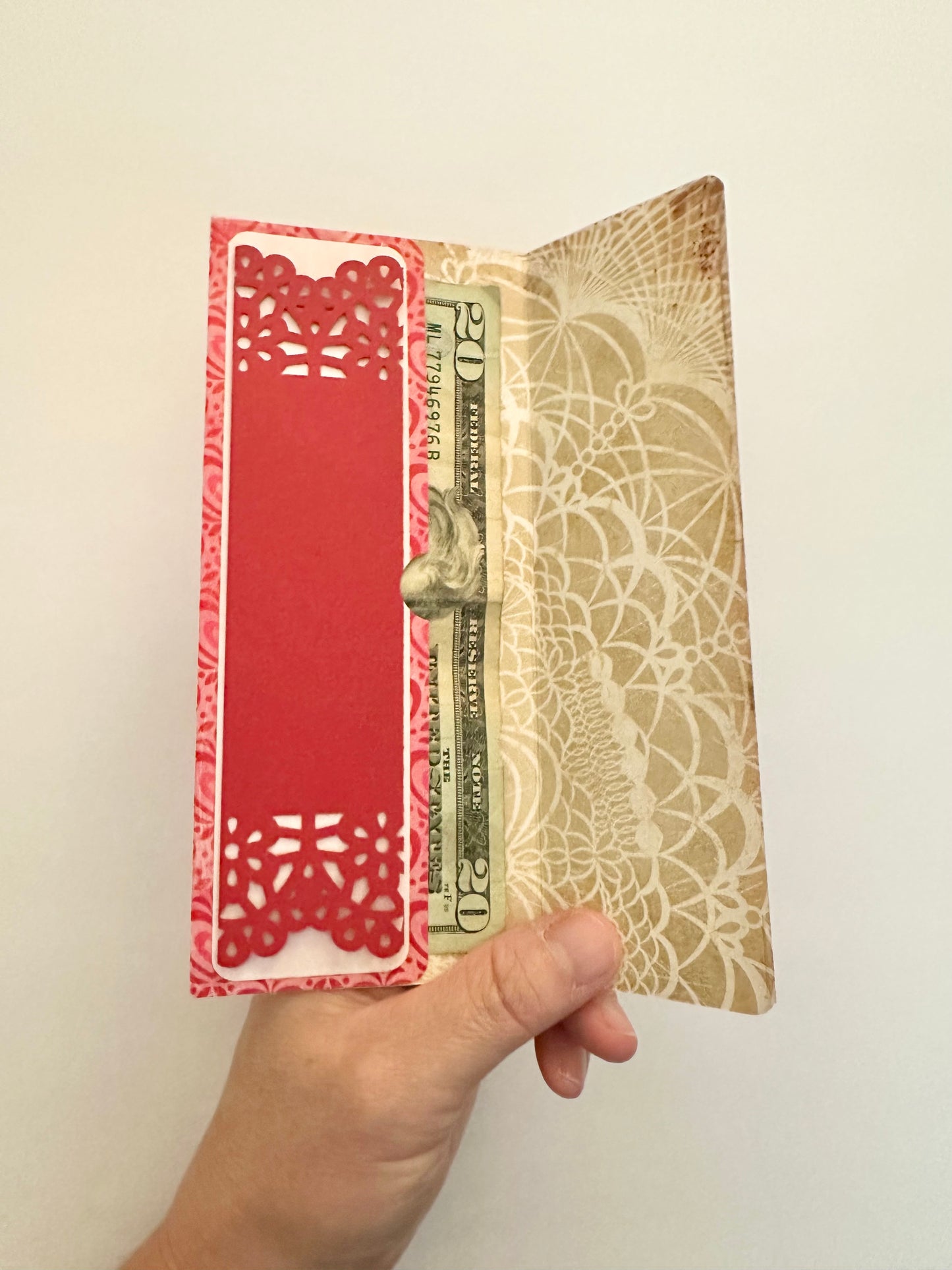 Elegant Red Gift Envelope – Perfect for Her | Money Holder, Check Sleeve, Love Gift