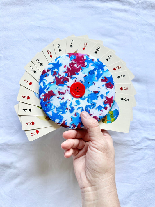 America Stars Playing Card Holder, Gift for Her, Gift for Child, Gift for Boy, Card Holder for Arthritis, Gift for Husband