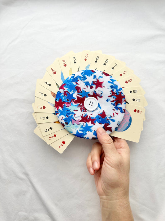 America Stars Playing Card Holder, Gift for Her, Gift for Child, Gift for Boy, Gift for Husband, Patriotic Card Holder