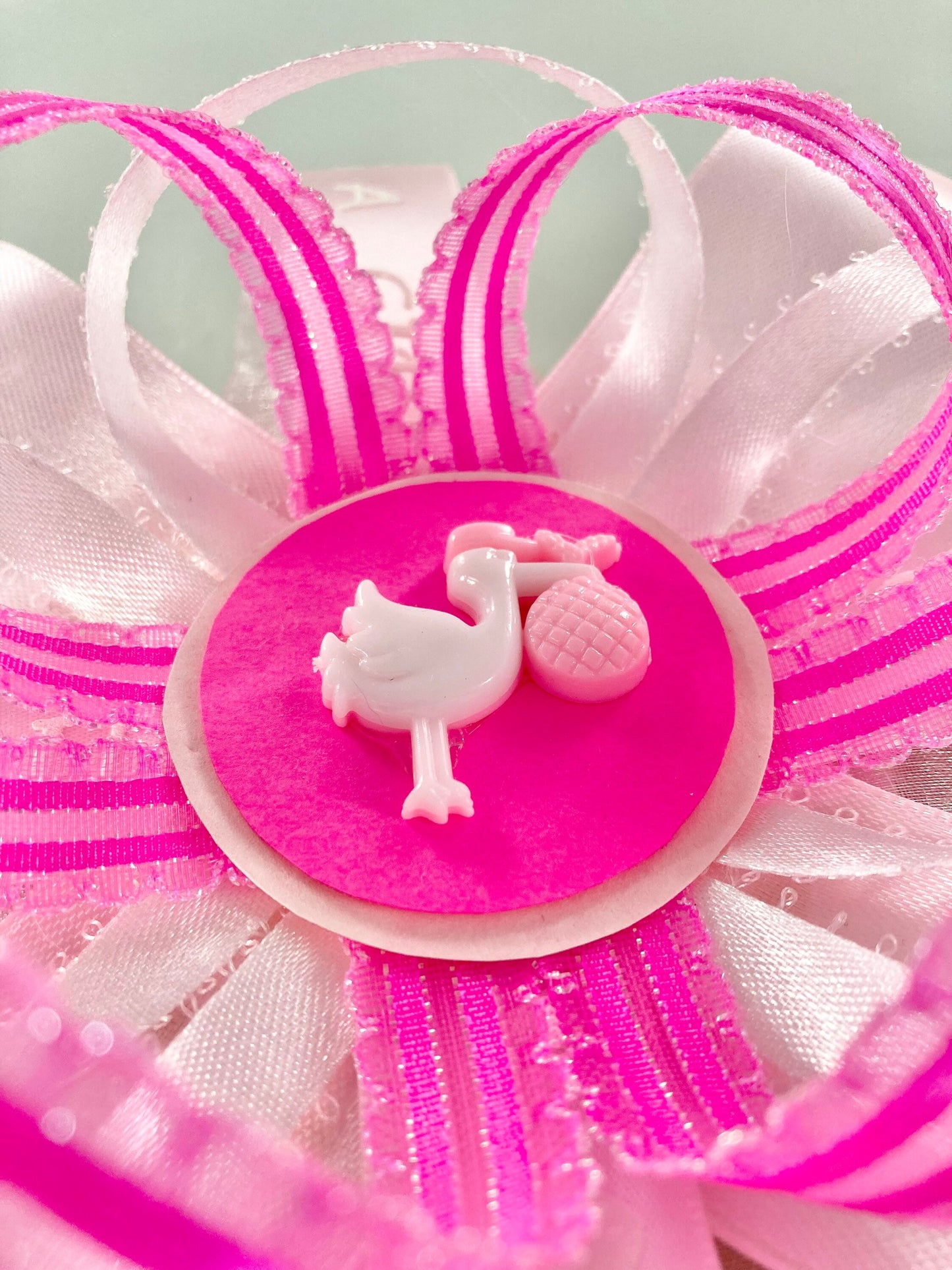 Handmade Pink Baby Shower Bow – Sweet & Stylish Gift for Baby Girls