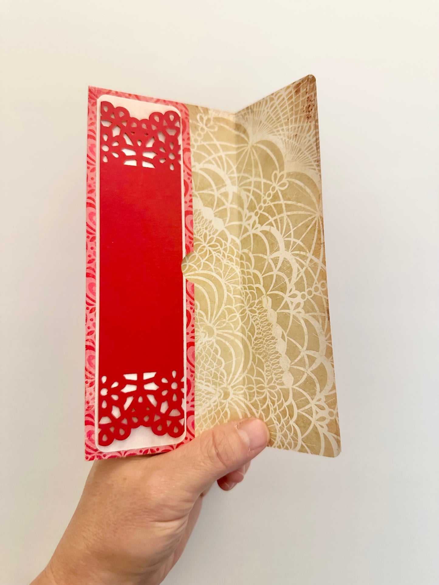 Elegant Red Gift Envelope – Perfect for Her | Money Holder, Check Sleeve, Love Gift