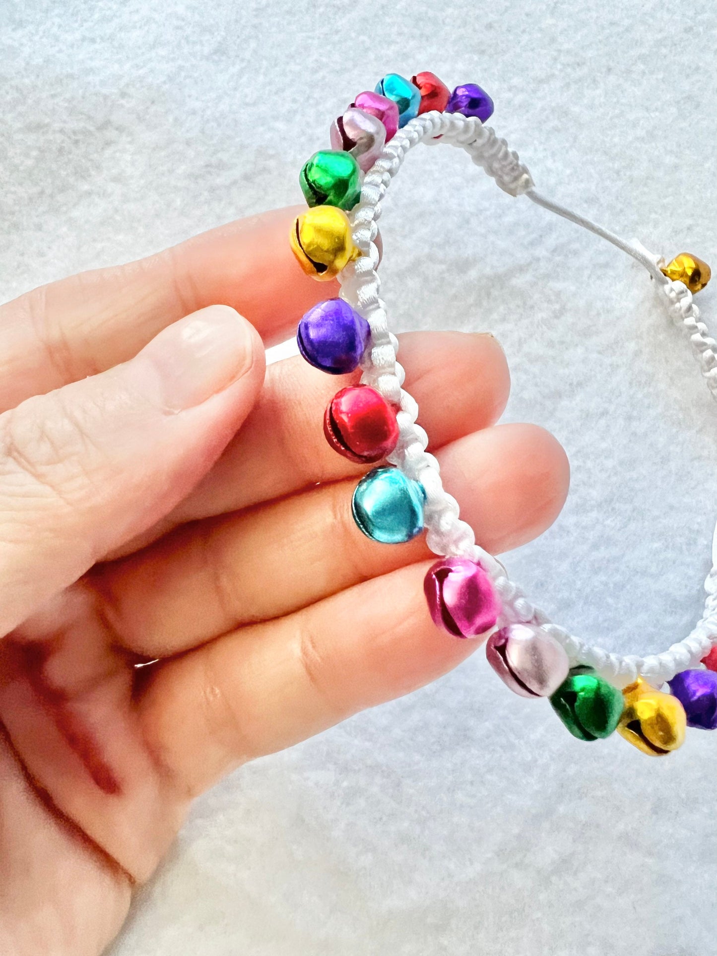 Handmade Rainbow Bell Bracelet – Adjustable, Whimsical & Charming