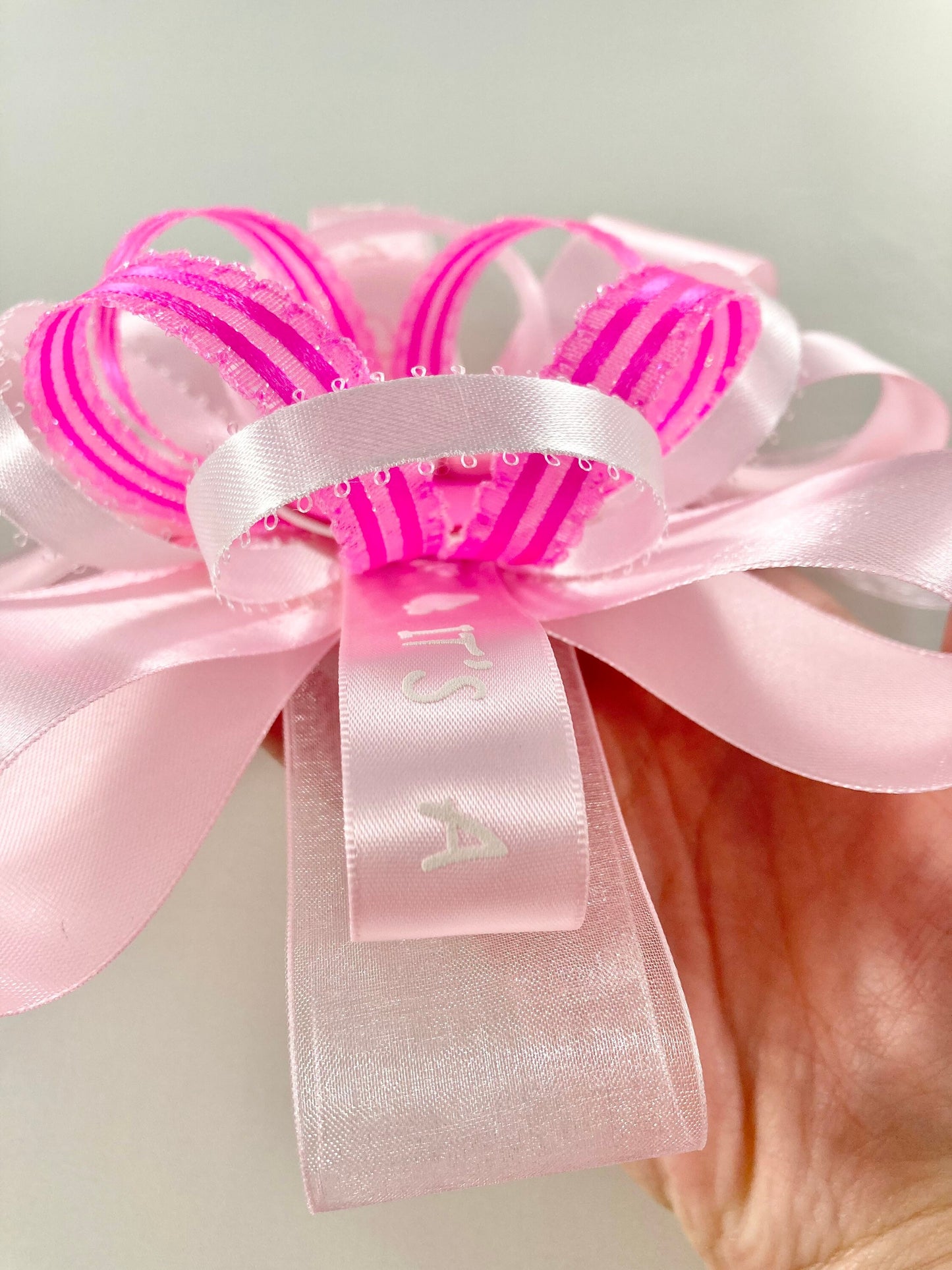 Handmade Pink Baby Shower Bow – Sweet & Stylish Gift for Baby Girls