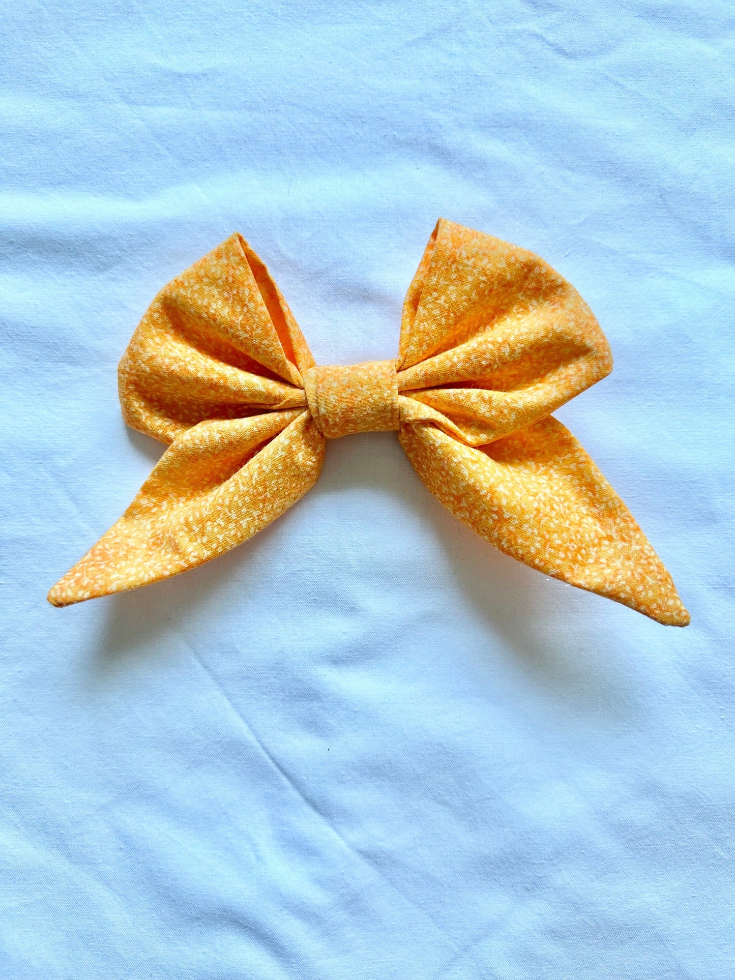 Orange Fabric Hair Bow, Little Girl Hair Bow, Birthday Present, Birthday Gift, Gift for Her, Party Favor