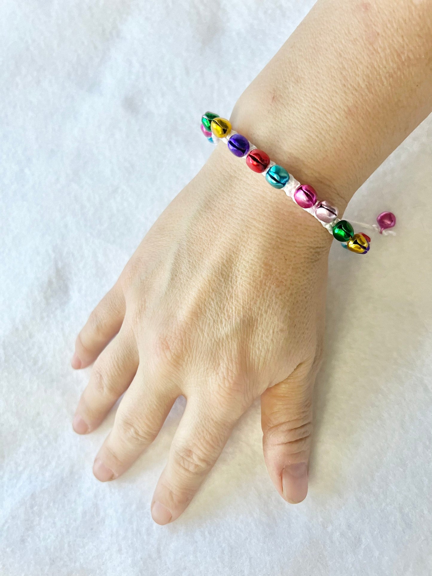 Handmade Rainbow Bell Bracelet – Adjustable, Whimsical & Charming