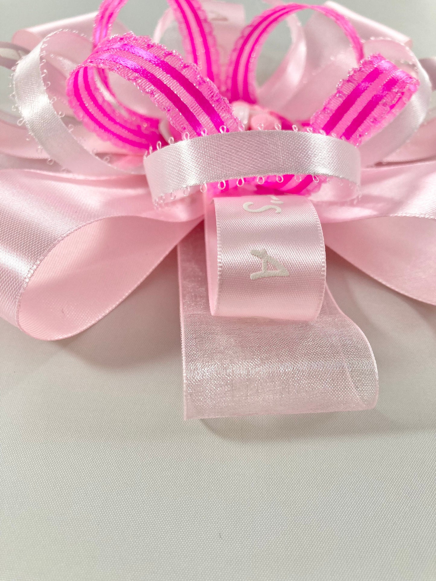 Handmade Pink Baby Shower Bow – Sweet & Stylish Gift for Baby Girls