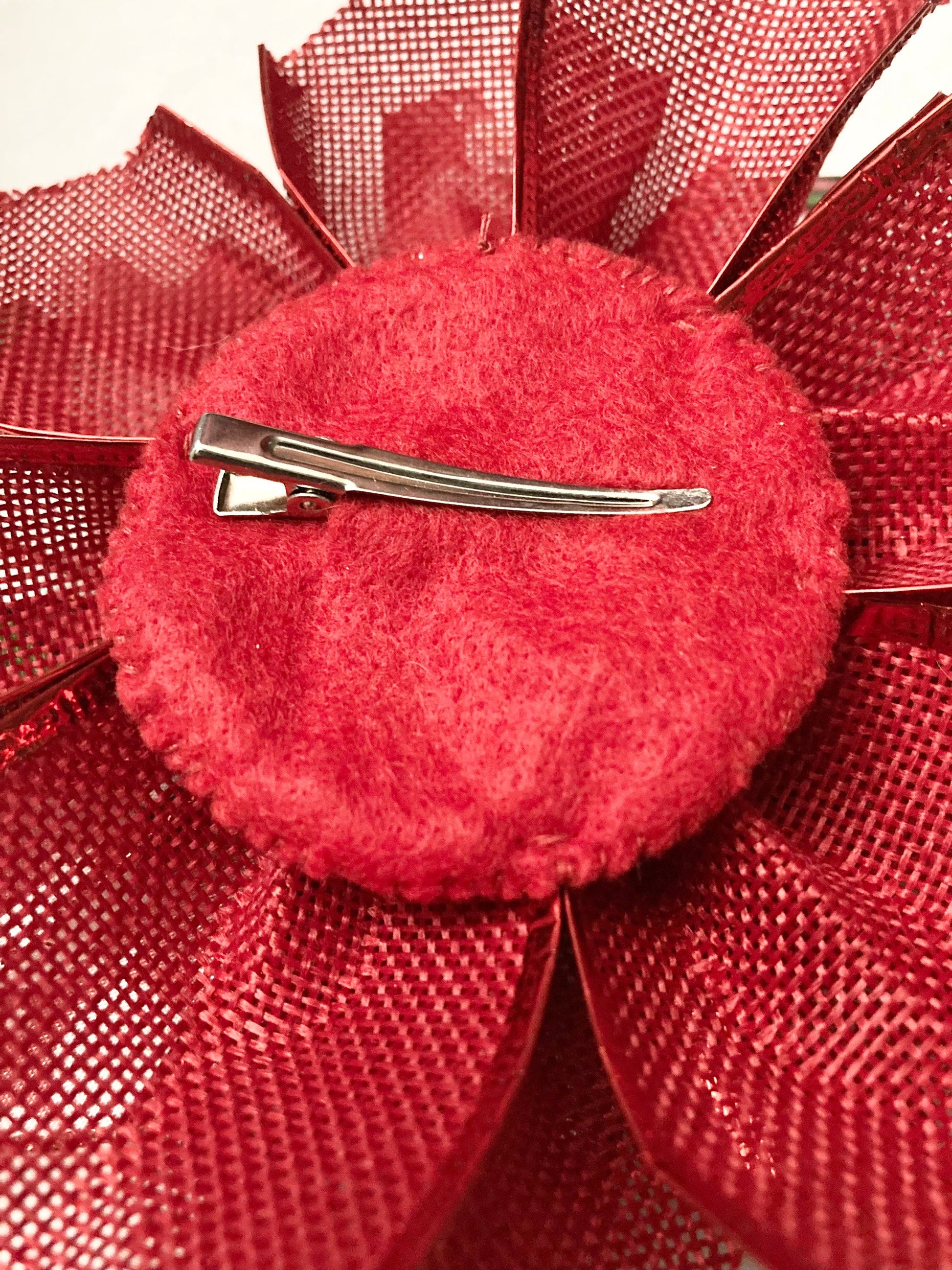 Handmade Red Snowman Hair Bow – Festive, Wired Ribbon & Christmas Charm