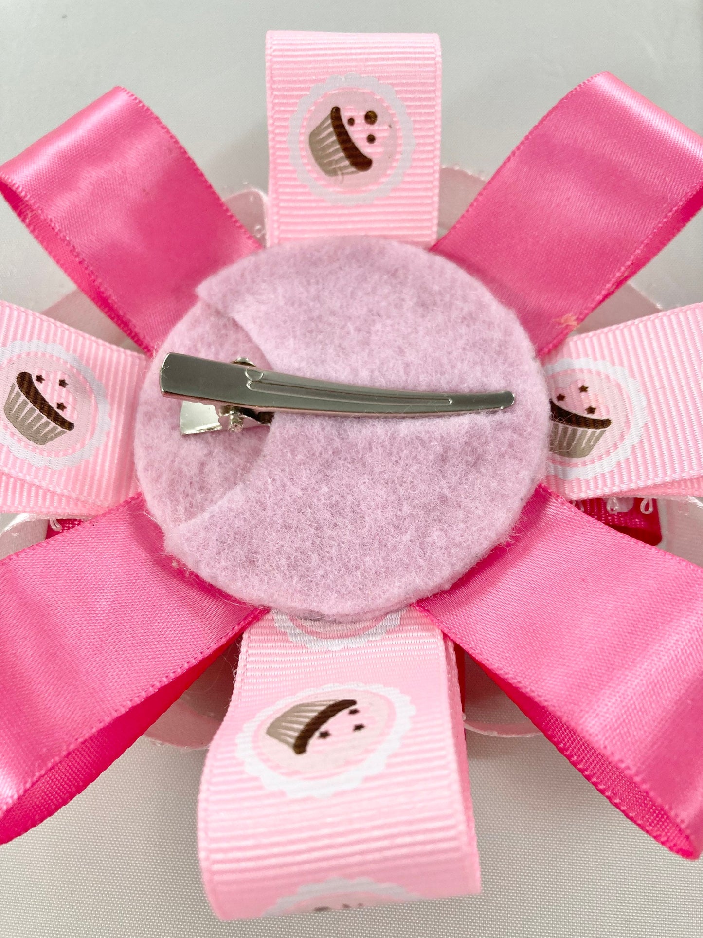 Pink Cupcake Hair Bow, Pink Cupcake Hairbow, Pink Bow for Little Girl, Cupcake Bow, Cupcake Hair Clip, Gift for Little Girl