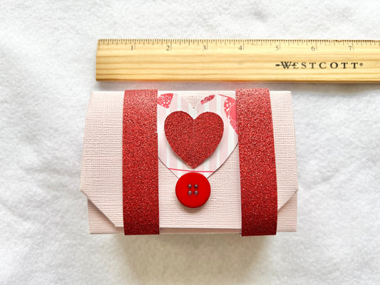 Red Pink Origami Gift Box, Red and Pink Gift Wrap, Gift for Her, Mothers Day Gift Idea, Folded Gift Box, Handmade Gift Box