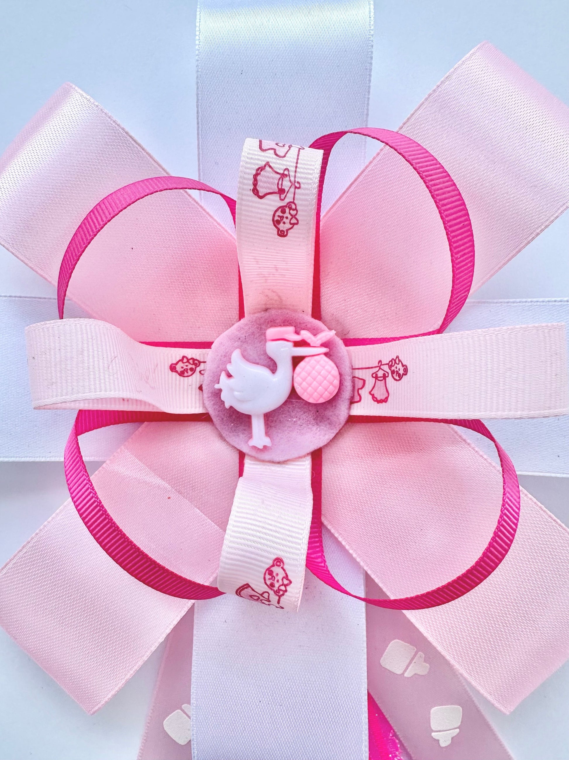 Baby Shower Bow, Baby Girl Bow, Pink Bow, Pink Hair Bow, Baby Shower Pin, Little Girl Bow Baby Shower Gift