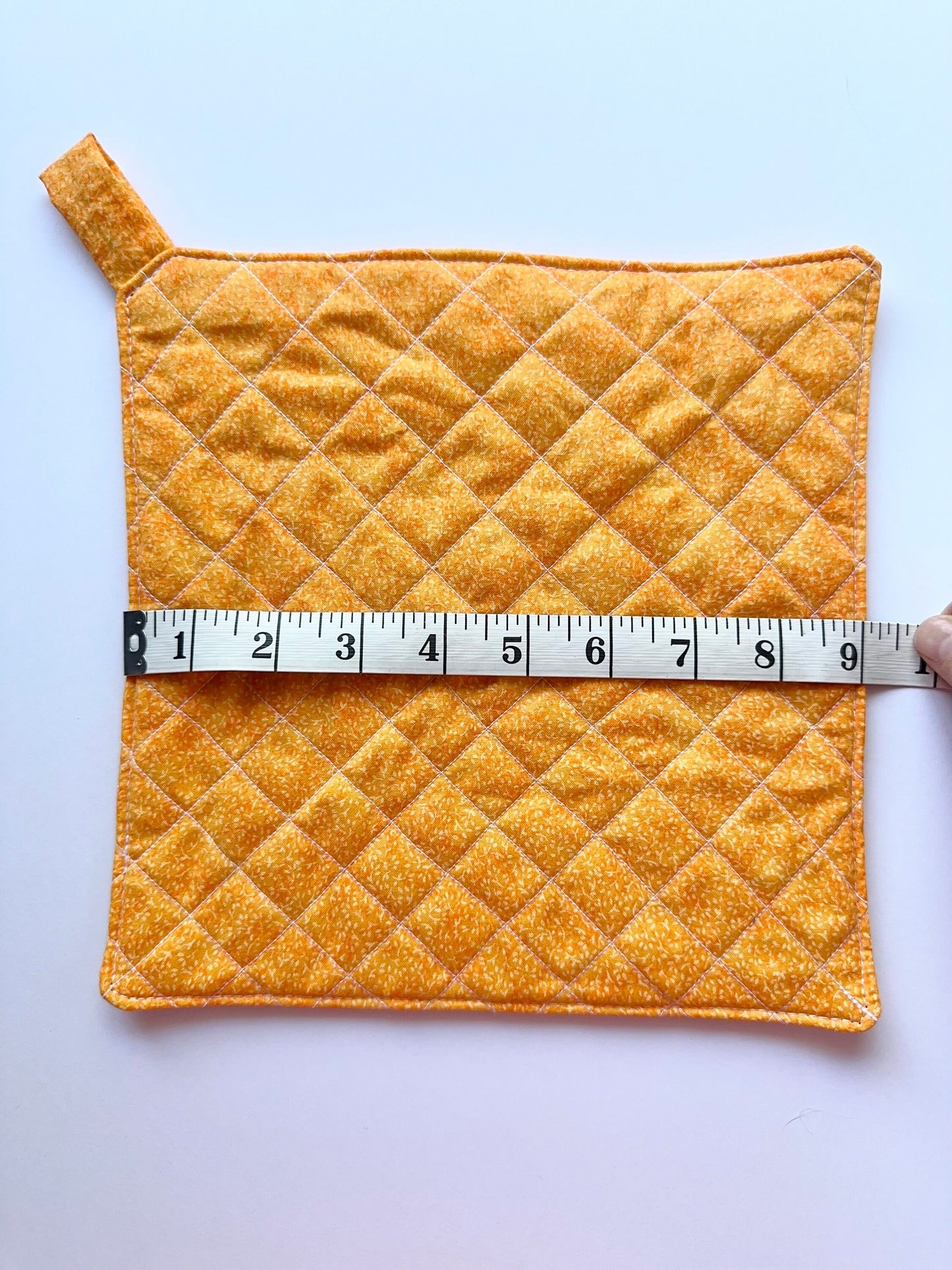Orange Quilted Pot Holder, Large Potholder, Kitchen Accessory, Mother’s Day Gift, Gift for Her, Gift for Him, Gift for Cook, Gift for Chef