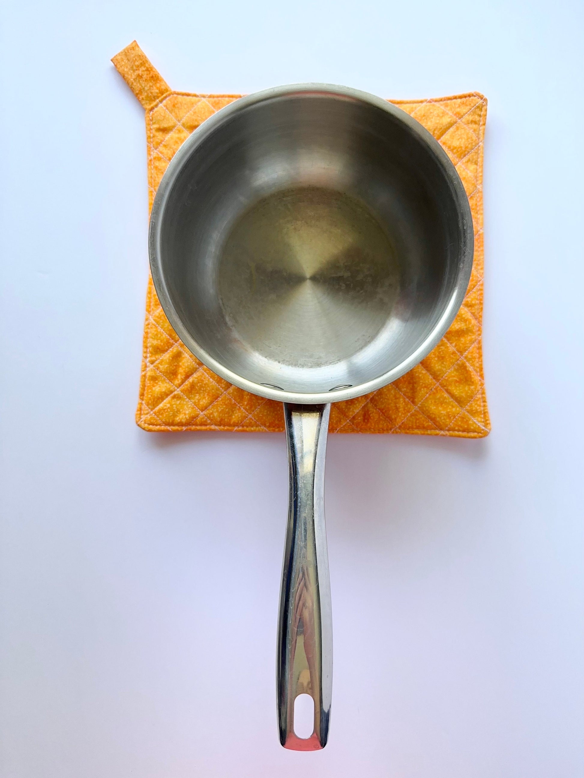Orange Quilted Pot Holder, Large Potholder, Kitchen Accessory, Mother’s Day Gift, Gift for Her, Gift for Him, Gift for Cook, Gift for Chef