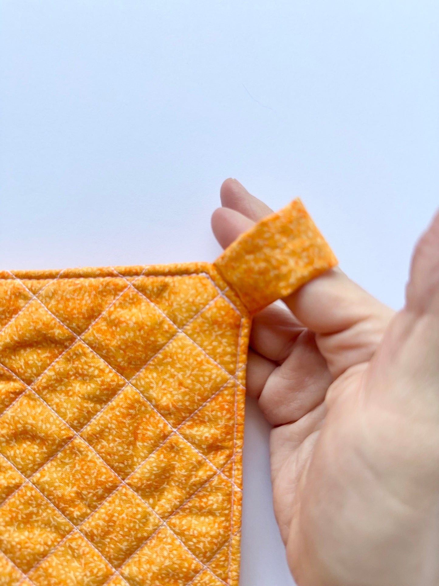 Orange Quilted Pot Holder, Large Potholder, Kitchen Accessory, Mother’s Day Gift, Gift for Her, Gift for Him, Gift for Cook, Gift for Chef