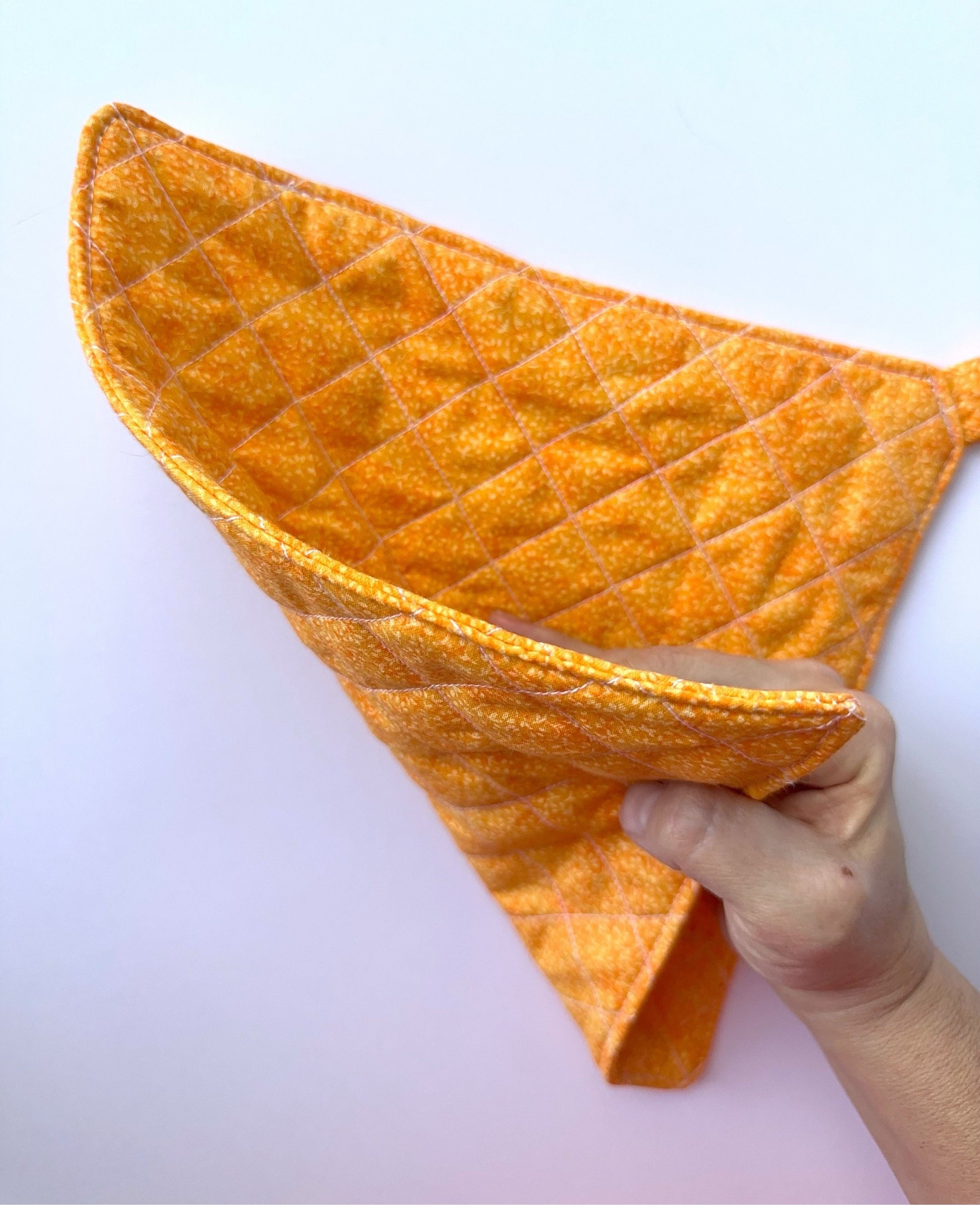 Orange Quilted Pot Holder, Large Potholder, Kitchen Accessory, Mother’s Day Gift, Gift for Her, Gift for Him, Gift for Cook, Gift for Chef