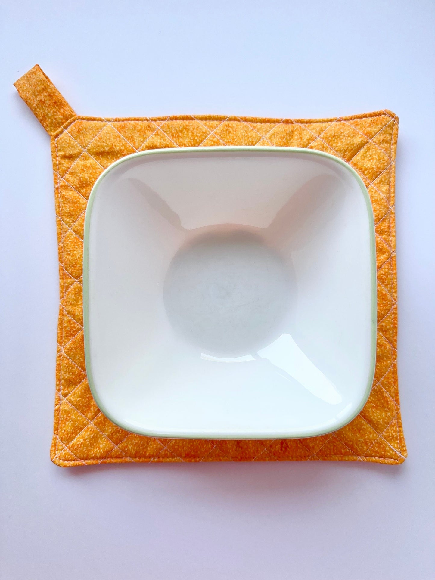 Orange Quilted Pot Holder, Large Potholder, Kitchen Accessory, Mother’s Day Gift, Gift for Her, Gift for Him, Gift for Cook, Gift for Chef