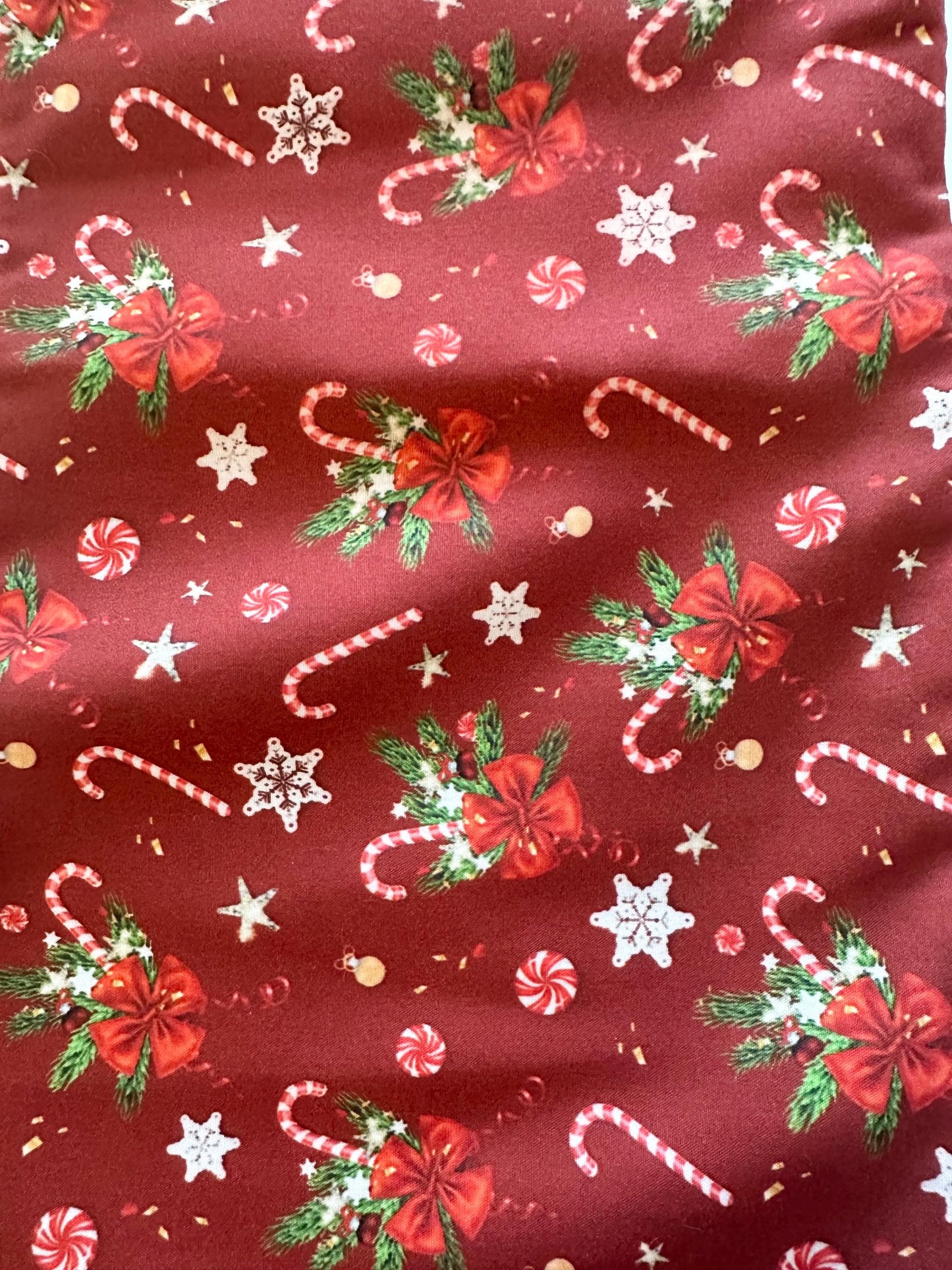 Red and Green Candy Cane Snowflake Christmas Stocking - Great for All Occasions