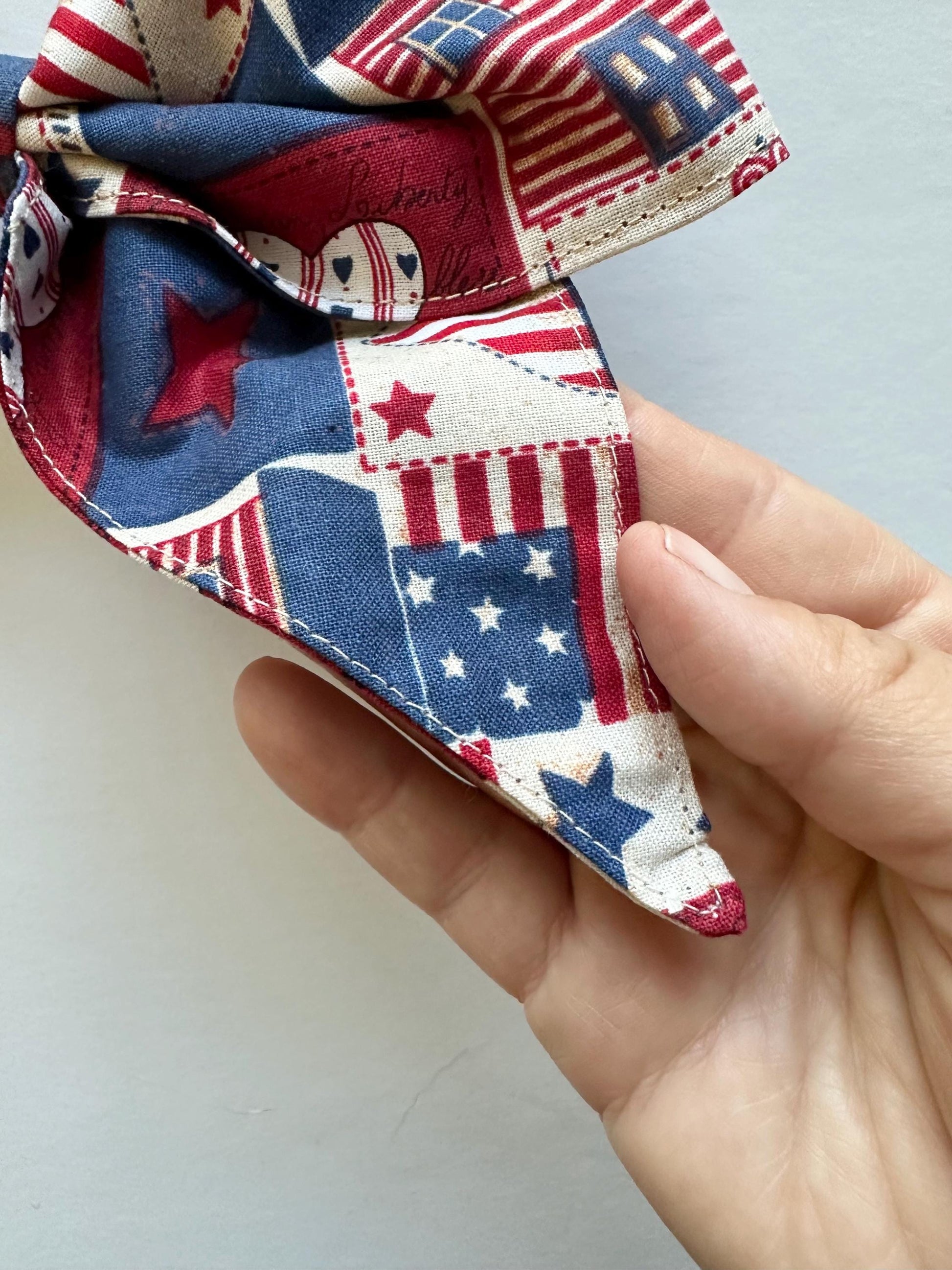 Red White & Blue Handmade Bow with Alligator Clip Attachment