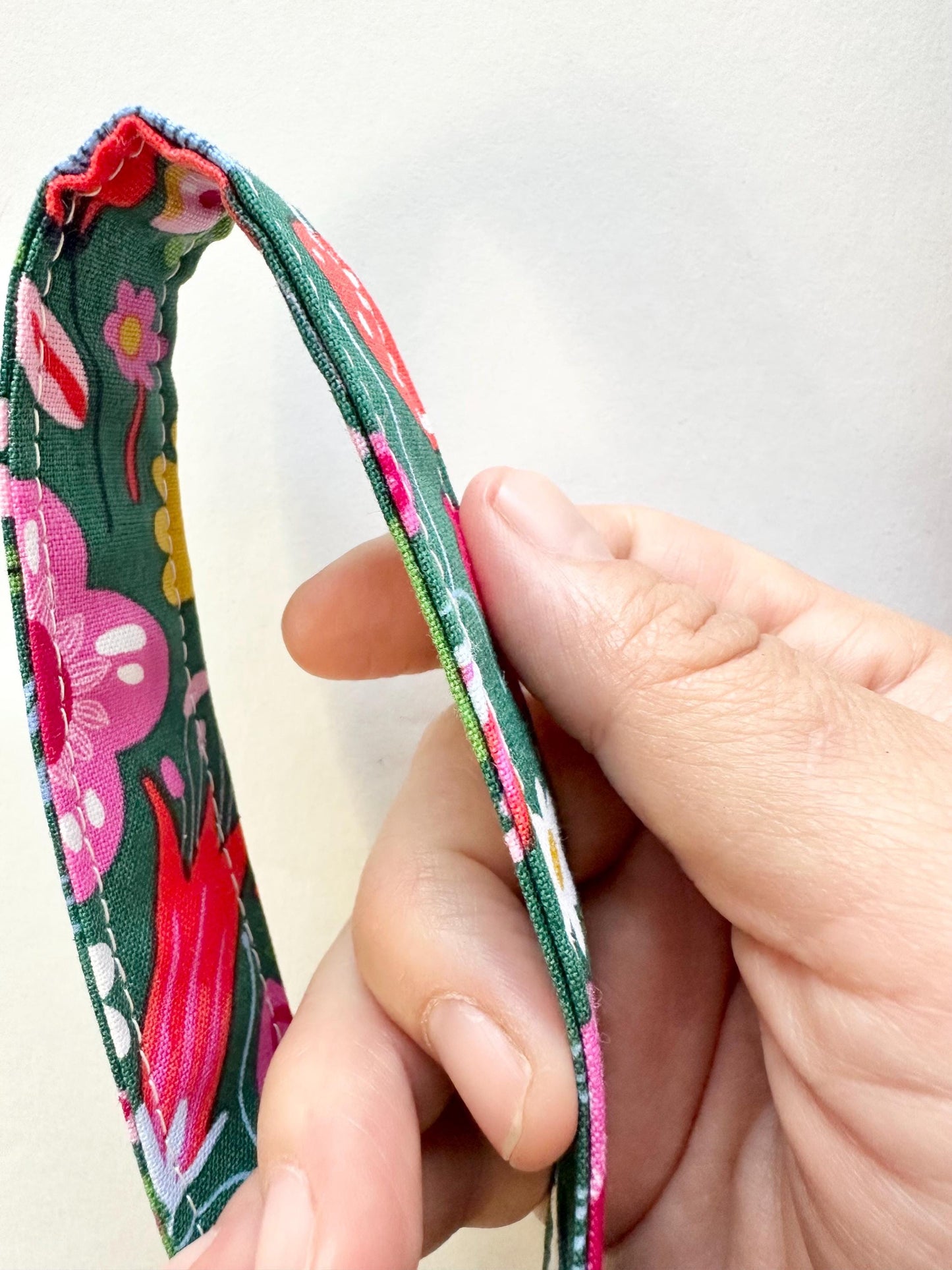 Forest Mushroom Fabric Key Fob Keychain | Green Nature Wristlet Keychain | Handmade Key Fob with Key Ring | Woodland Accessory