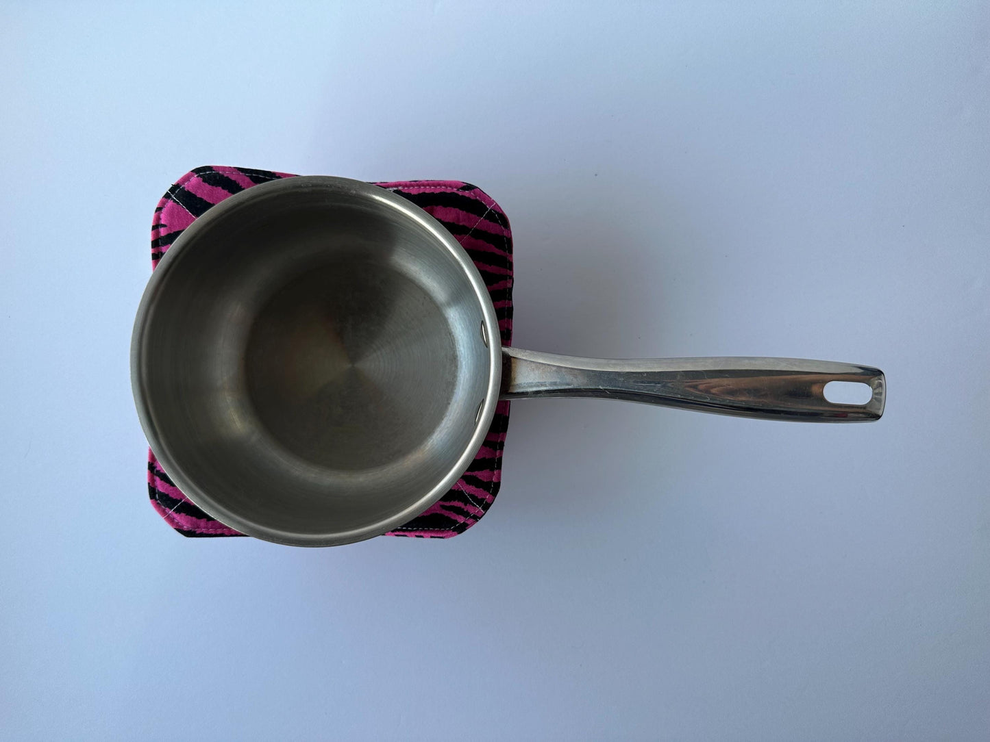 Fuchsia Pink & Black Zebra Stripe Bowl Cozy | Handmade Hot Bowl Holder | Kitchen Accessory