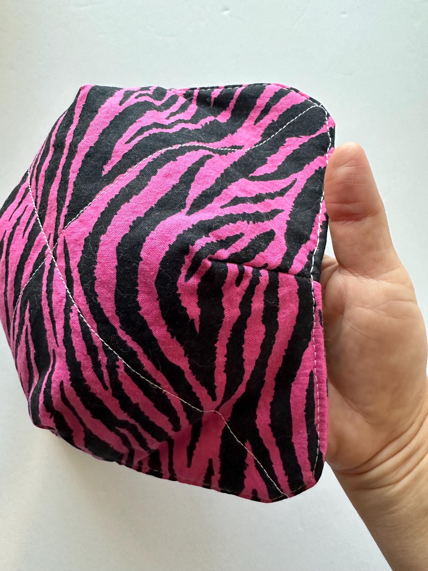 Fuchsia Pink & Black Zebra Stripe Bowl Cozy | Handmade Hot Bowl Holder | Kitchen Accessory