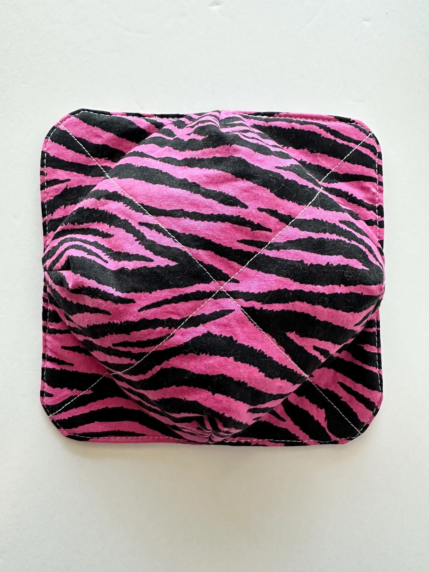 Fuchsia Pink & Black Zebra Stripe Bowl Cozy | Handmade Hot Bowl Holder | Kitchen Accessory