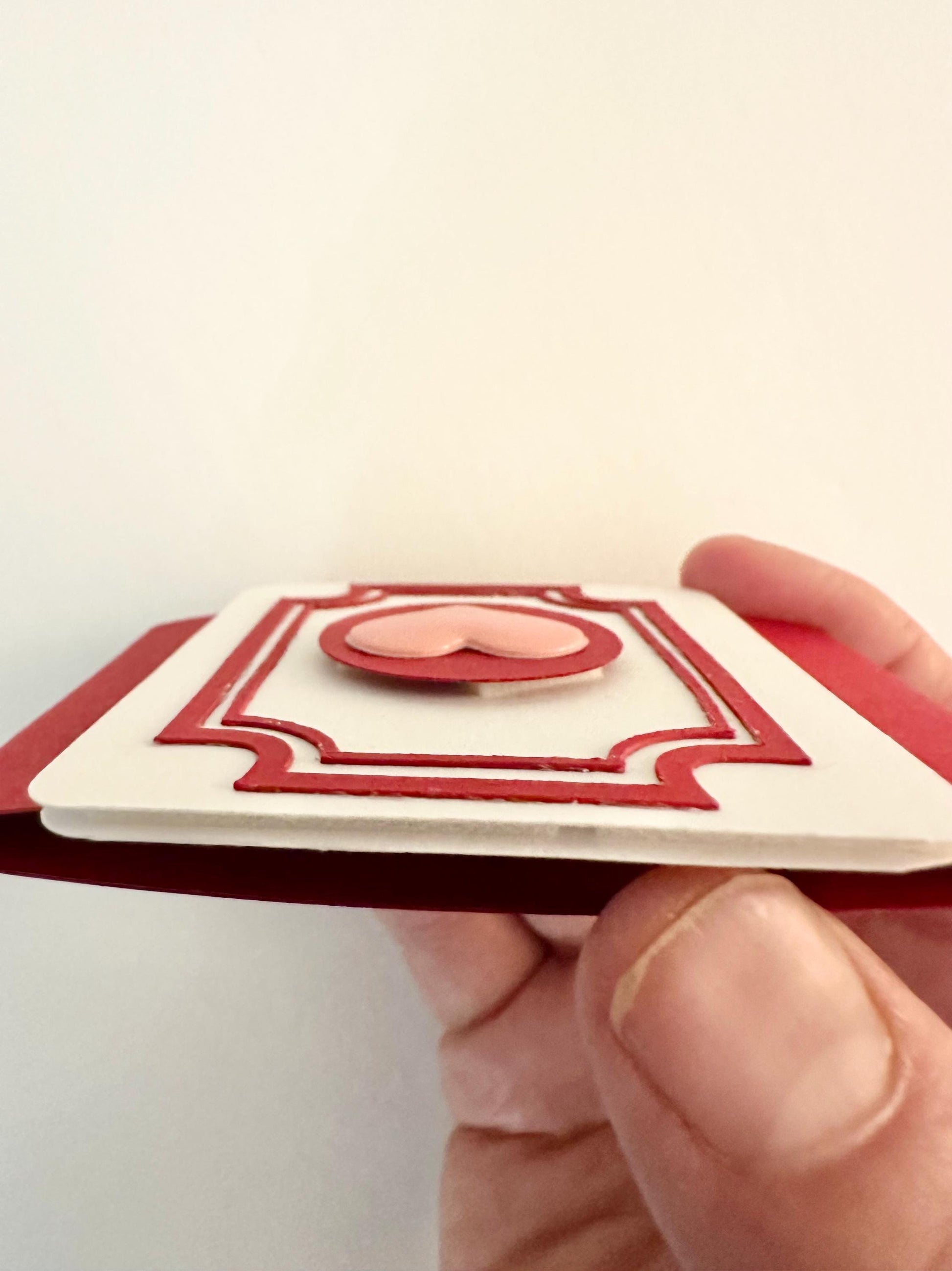 Handmade Valentine Gift Envelope | Pink, Red & White Hearts on Black Background | Cash and Gift Card Holder