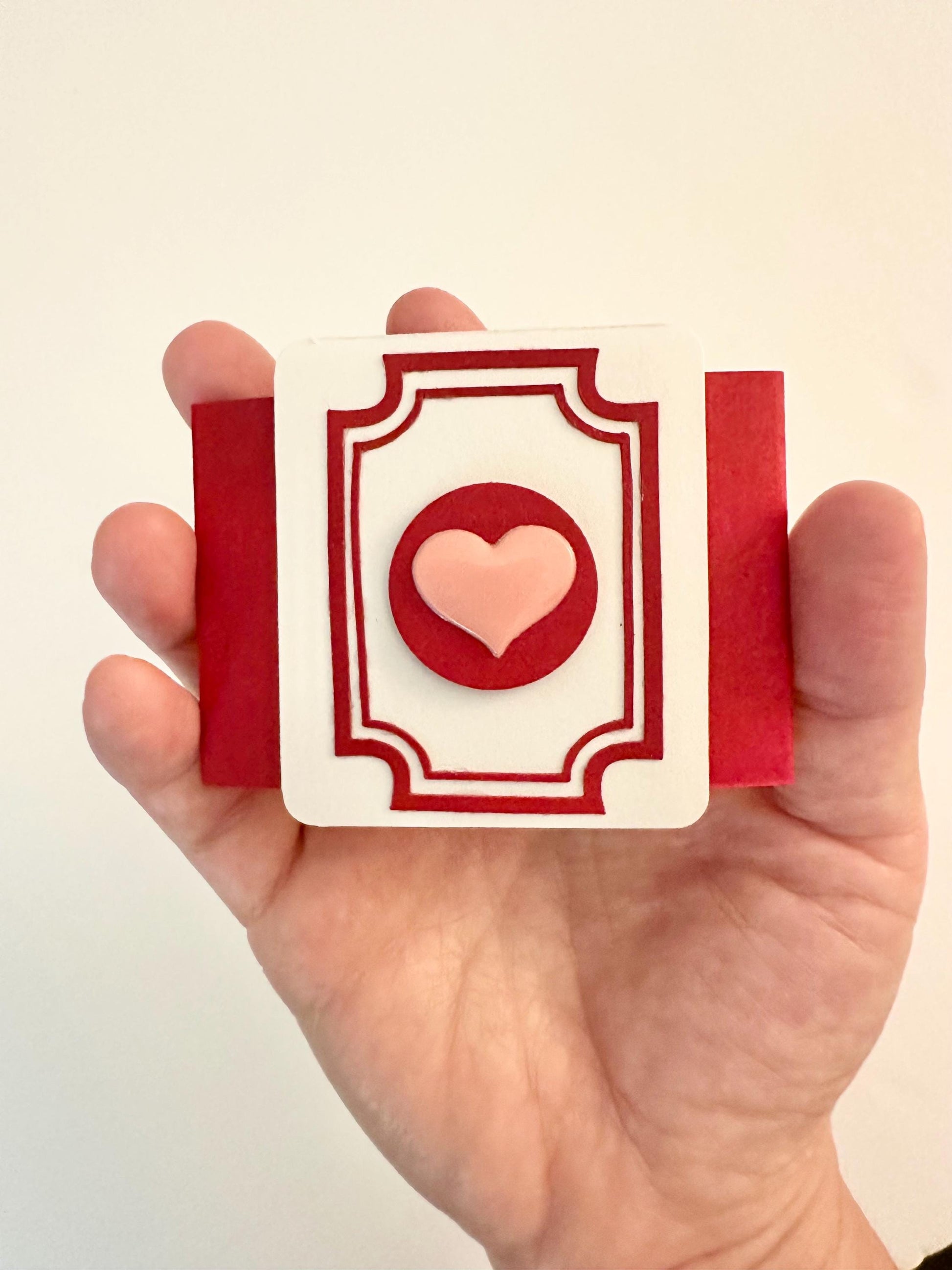 Handmade Valentine Gift Envelope | Pink, Red & White Hearts on Black Background | Cash and Gift Card Holder