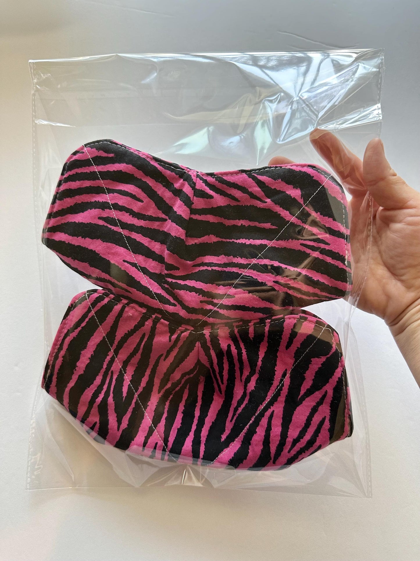 Fuchsia Pink & Black Zebra Stripe Bowl Cozy | Handmade Hot Bowl Holder | Kitchen Accessory