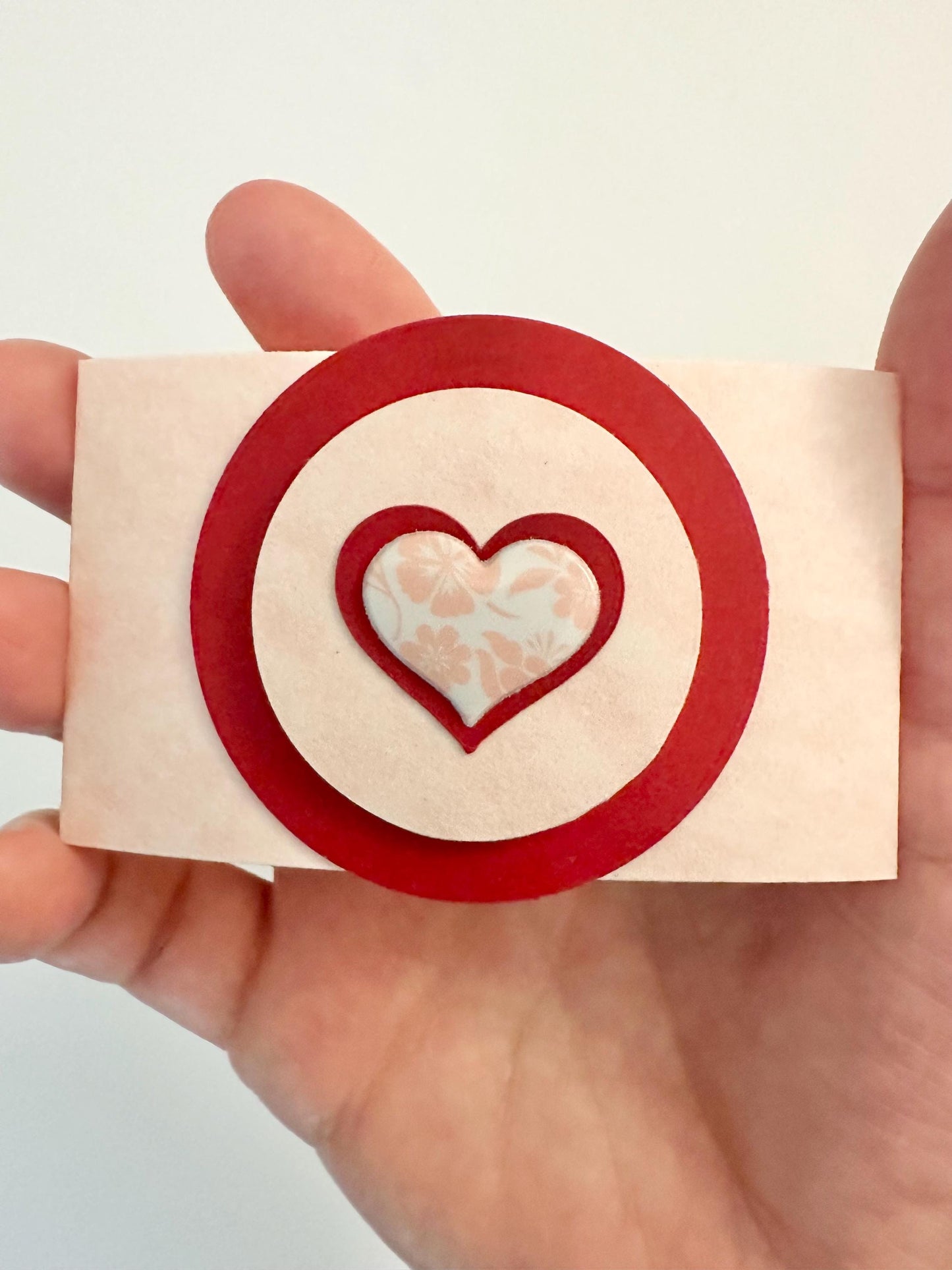 Handmade Valentine Gift Envelope | Pink, Red & White Hearts on Black Background | Cash and Gift Card Holder